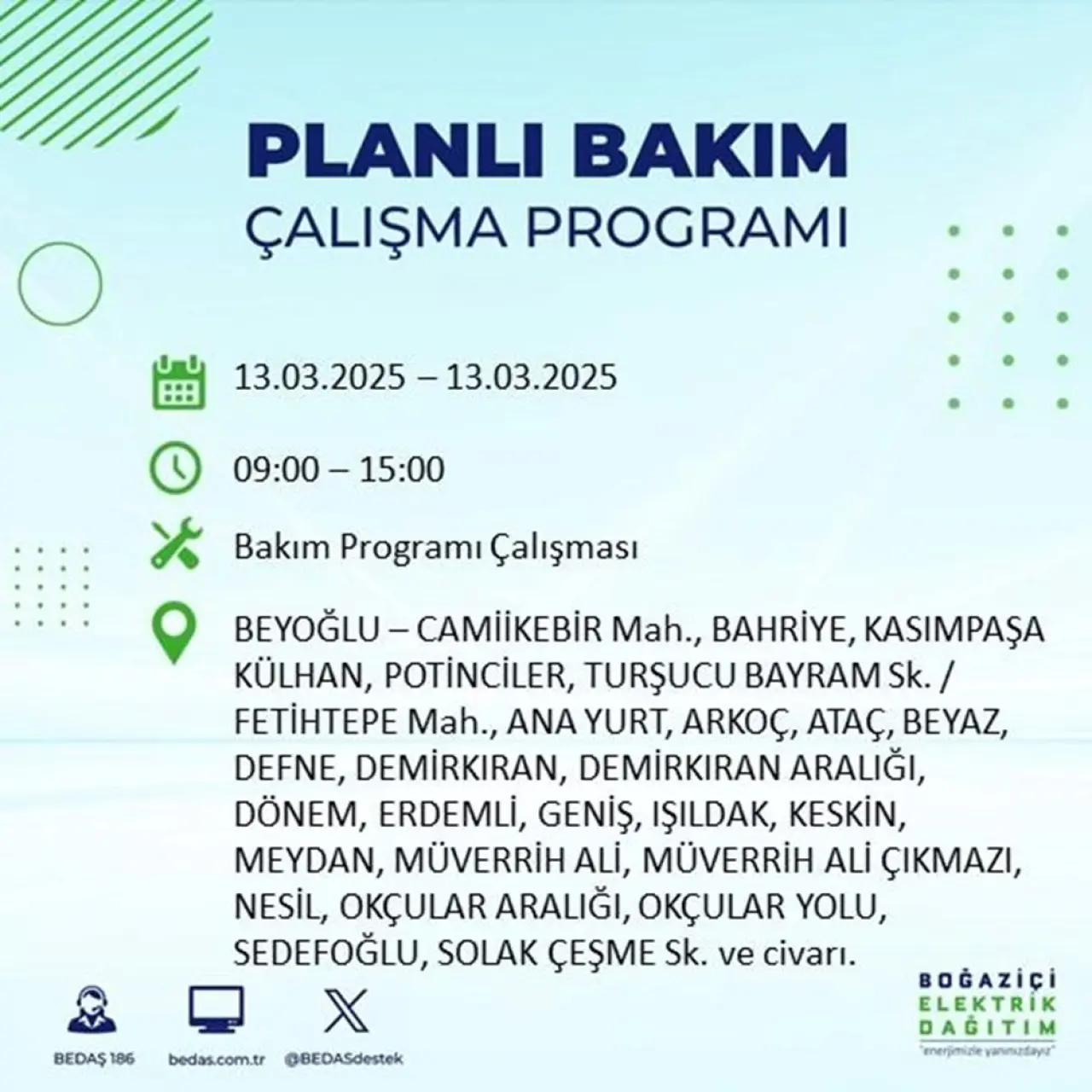 İstanbul'un 19 ilçesinde elektrik kesintisi: Elektrikler ne zaman gelecek? (13 Mart planlı kesinti programı) - 10