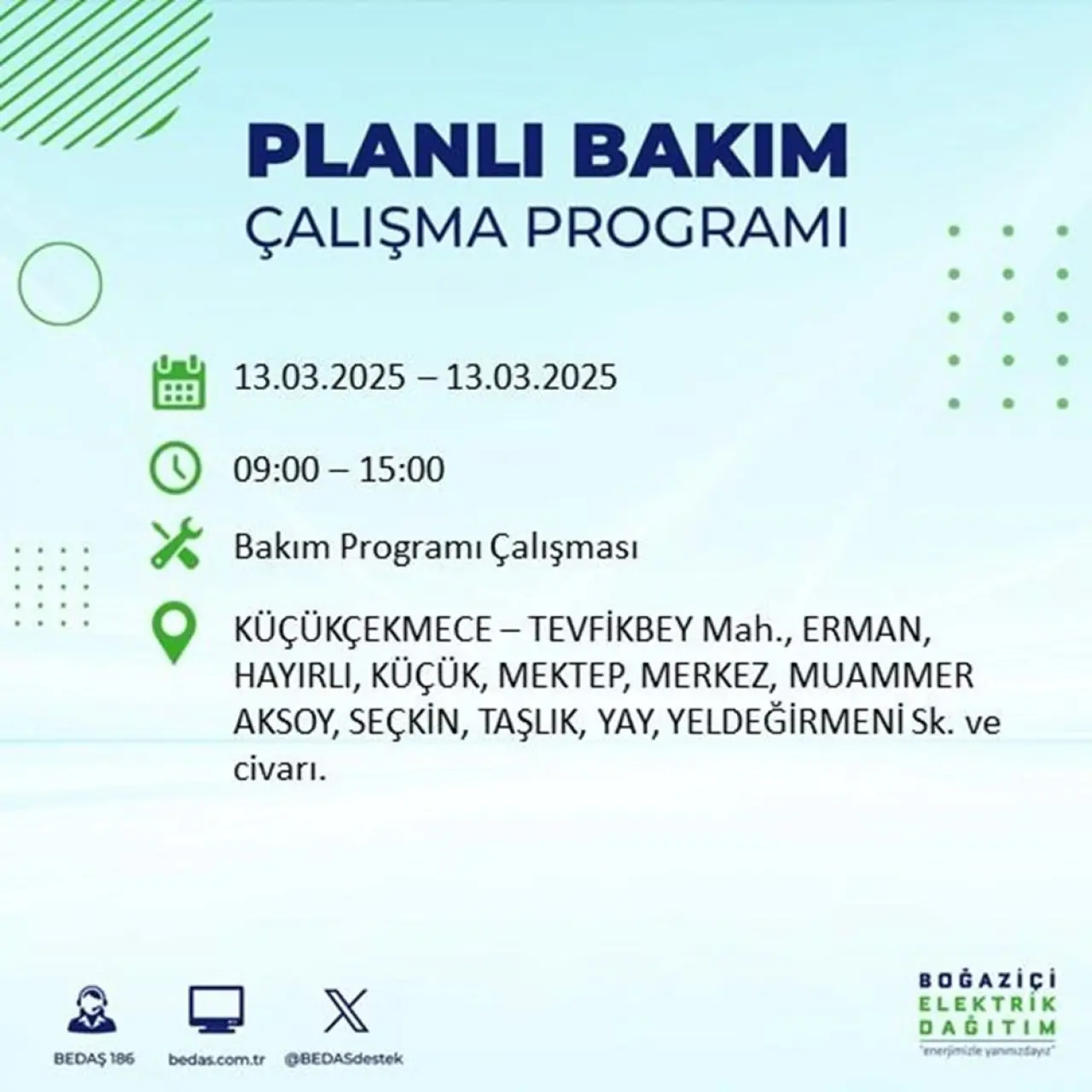 İstanbul'un 19 ilçesinde elektrik kesintisi: Elektrikler ne zaman gelecek? (13 Mart planlı kesinti programı) - 38