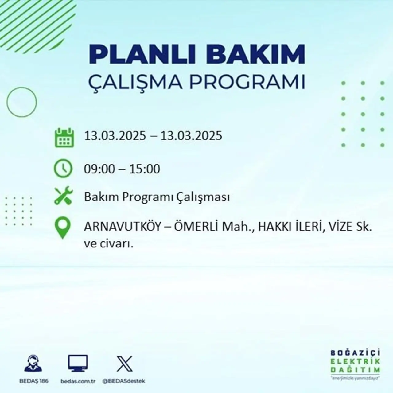 İstanbul'un 19 ilçesinde elektrik kesintisi: Elektrikler ne zaman gelecek? (13 Mart planlı kesinti programı) - 2