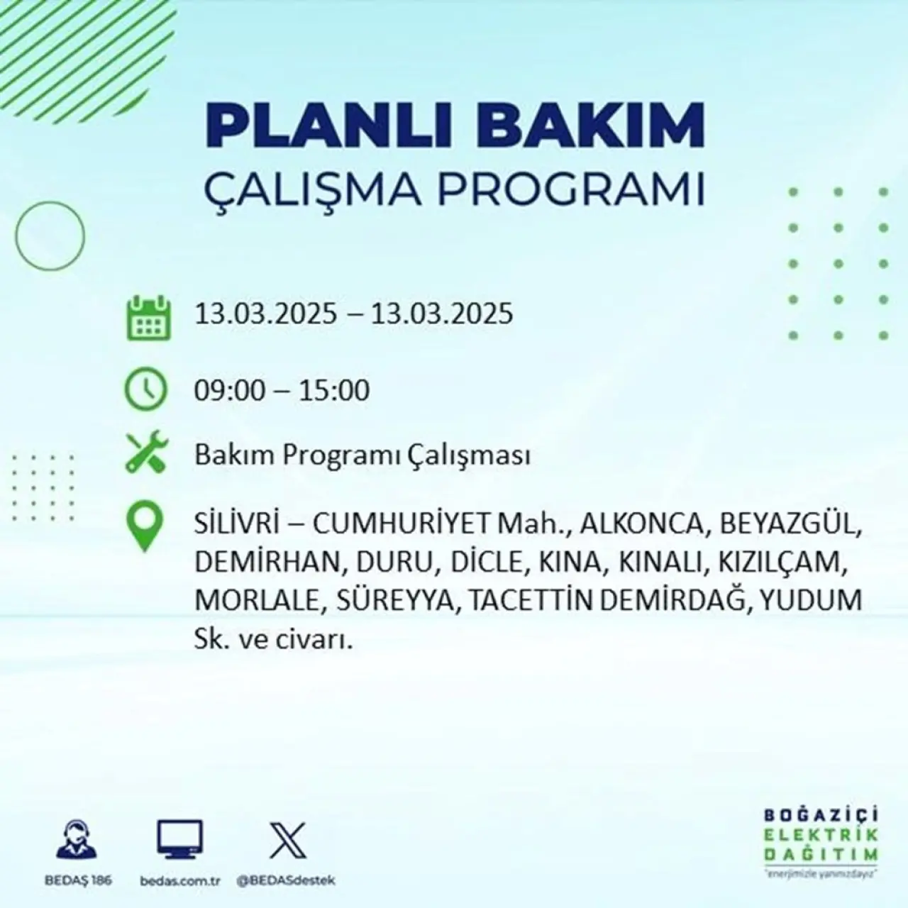 İstanbul'un 19 ilçesinde elektrik kesintisi: Elektrikler ne zaman gelecek? (13 Mart planlı kesinti programı) - 44