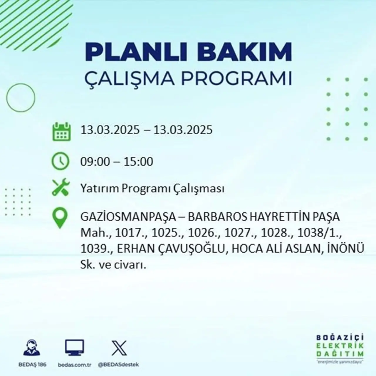 İstanbul'un 19 ilçesinde elektrik kesintisi: Elektrikler ne zaman gelecek? (13 Mart planlı kesinti programı) - 30