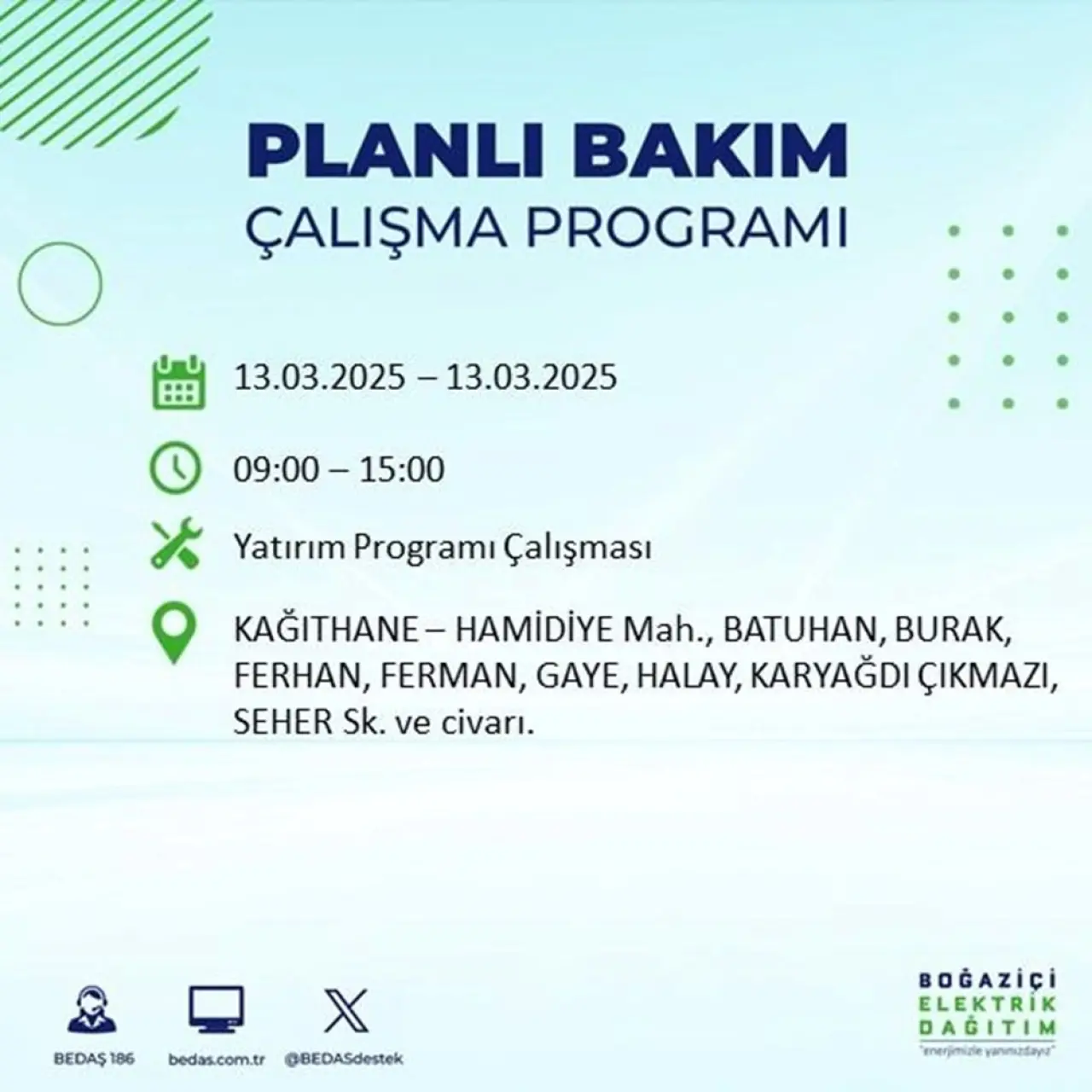 İstanbul'un 19 ilçesinde elektrik kesintisi: Elektrikler ne zaman gelecek? (13 Mart planlı kesinti programı) - 32