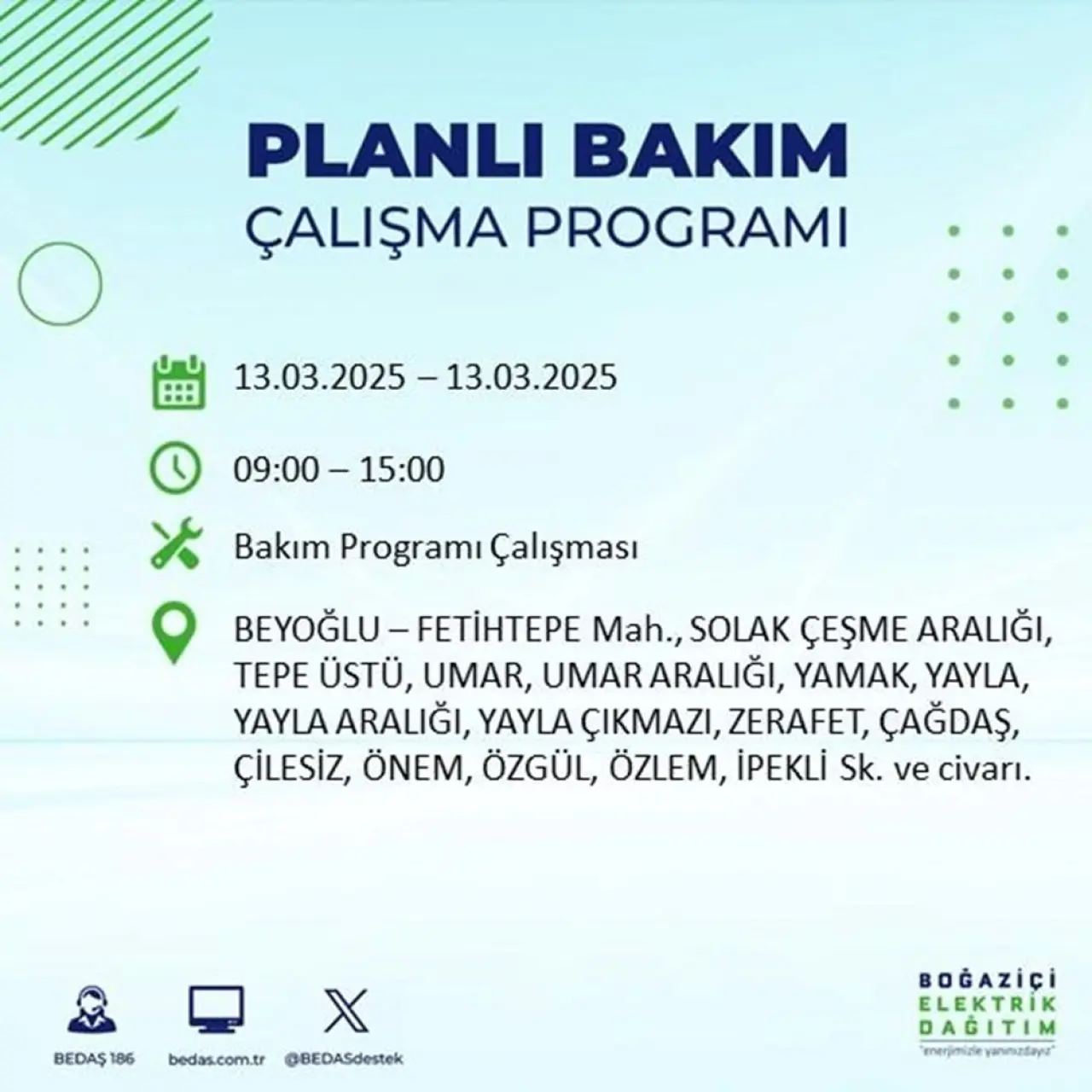 İstanbul'un 19 ilçesinde elektrik kesintisi: Elektrikler ne zaman gelecek? (13 Mart planlı kesinti programı) - 9