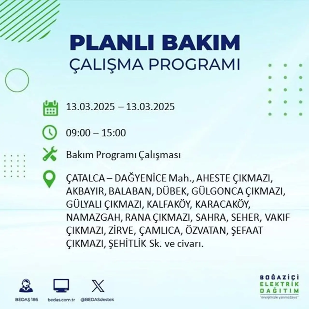 İstanbul'un 19 ilçesinde elektrik kesintisi: Elektrikler ne zaman gelecek? (13 Mart planlı kesinti programı) - 19