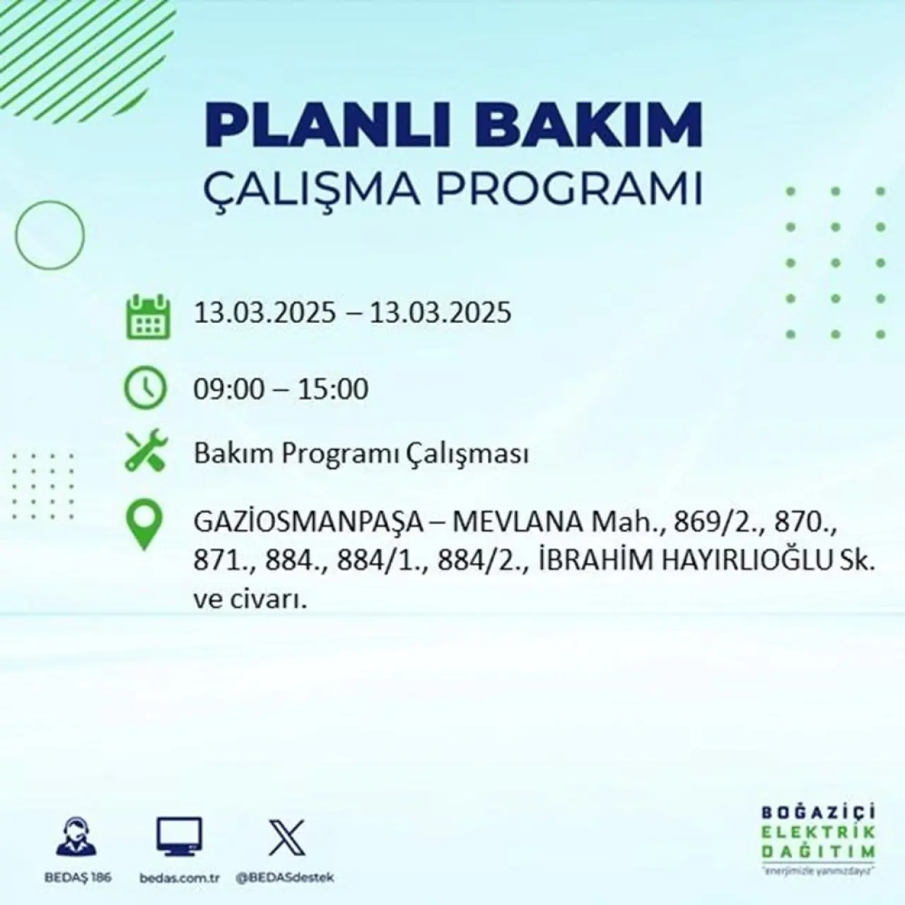 İstanbul'un 19 ilçesinde elektrik kesintisi: Elektrikler ne zaman gelecek? (13 Mart planlı kesinti programı) - 28