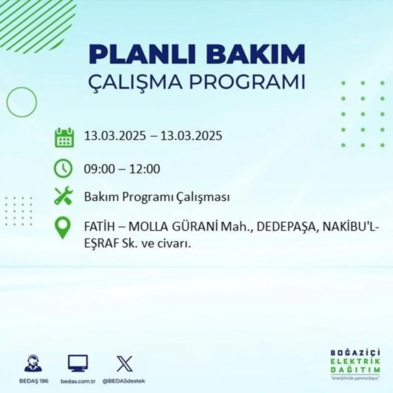 İstanbul'un 19 ilçesinde elektrik kesintisi: Elektrikler ne zaman gelecek? (13 Mart planlı kesinti programı) - 27