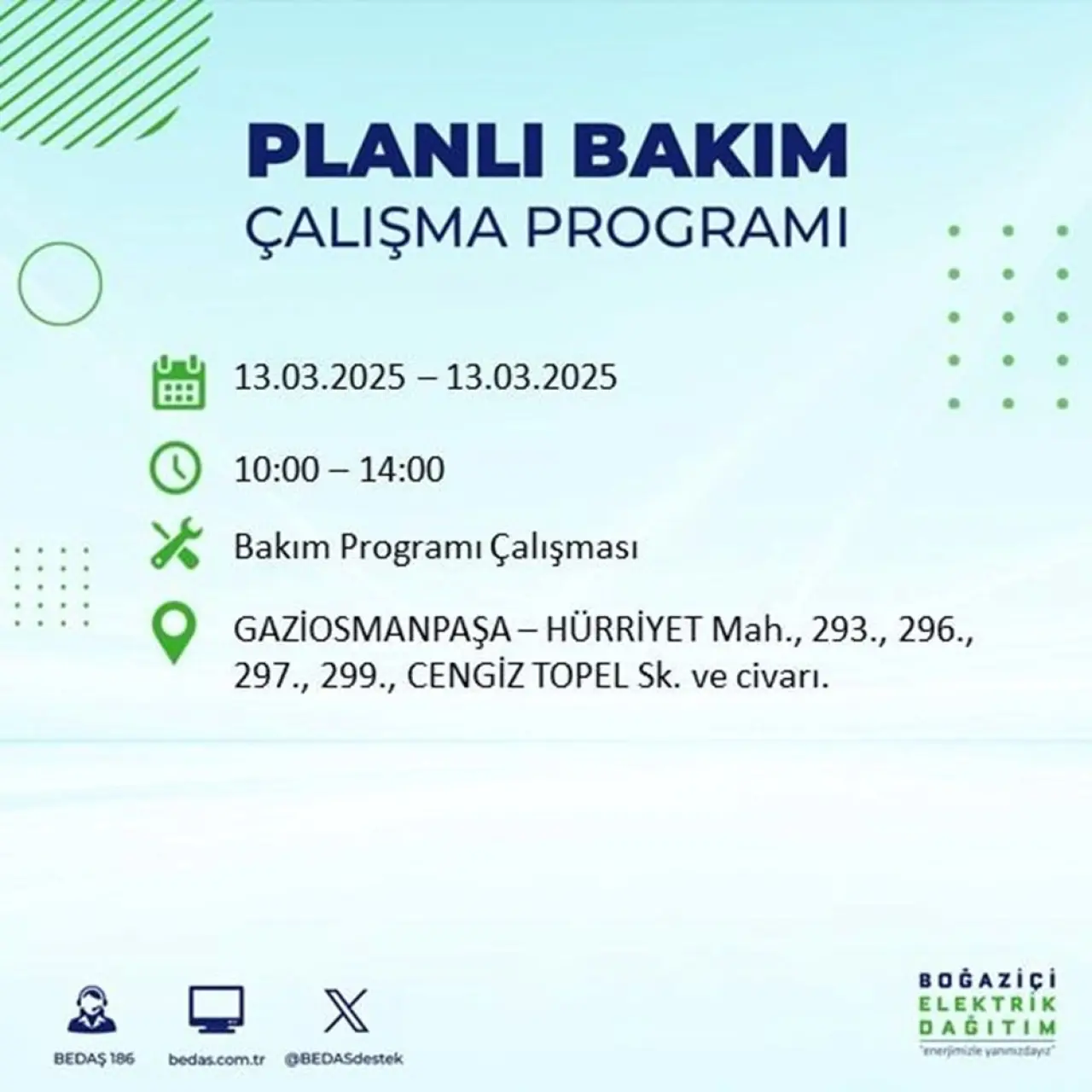 İstanbul'un 19 ilçesinde elektrik kesintisi: Elektrikler ne zaman gelecek? (13 Mart planlı kesinti programı) - 29