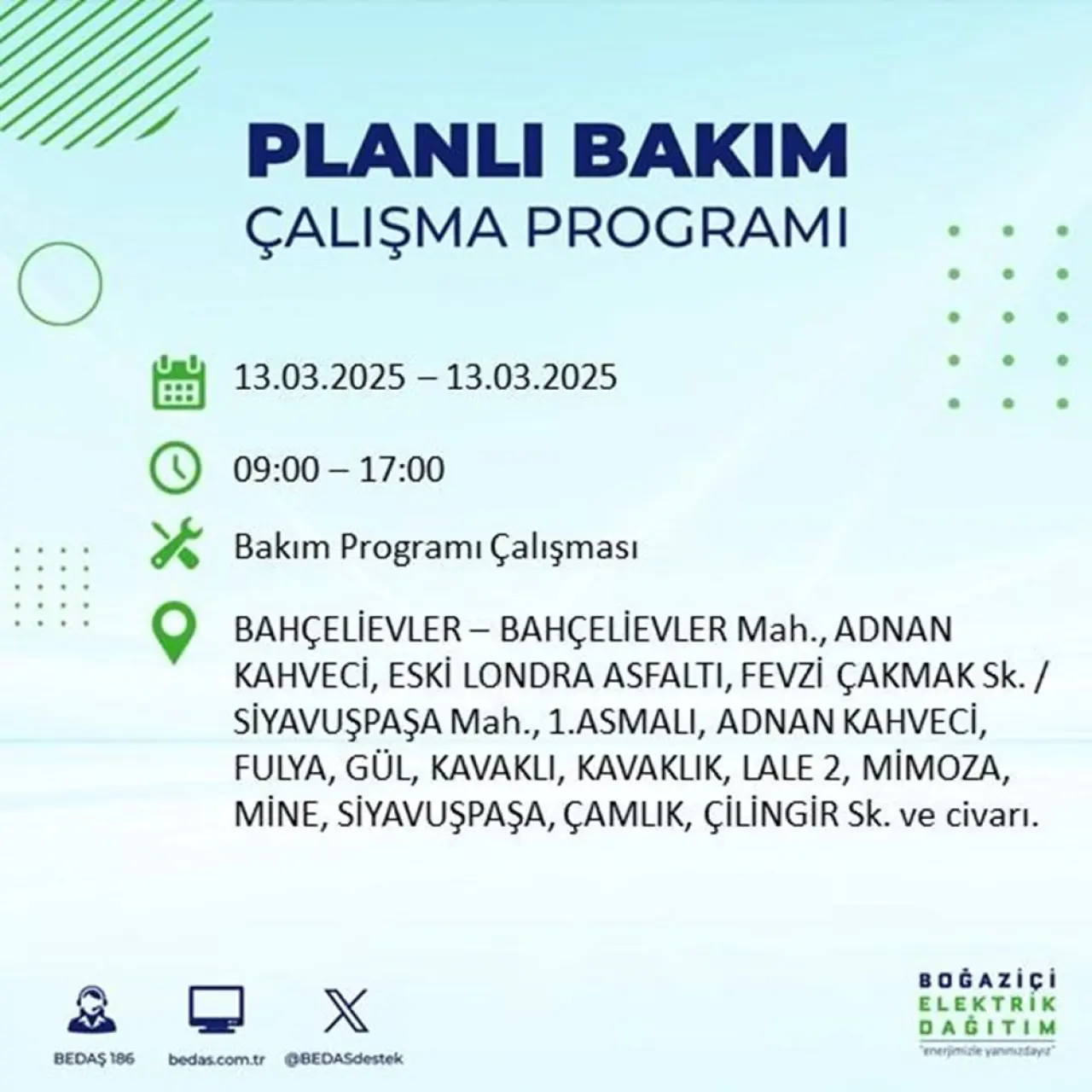 İstanbul'un 19 ilçesinde elektrik kesintisi: Elektrikler ne zaman gelecek? (13 Mart planlı kesinti programı) - 5
