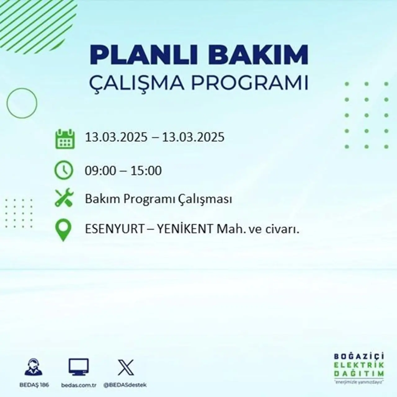 İstanbul'un 19 ilçesinde elektrik kesintisi: Elektrikler ne zaman gelecek? (13 Mart planlı kesinti programı) - 25