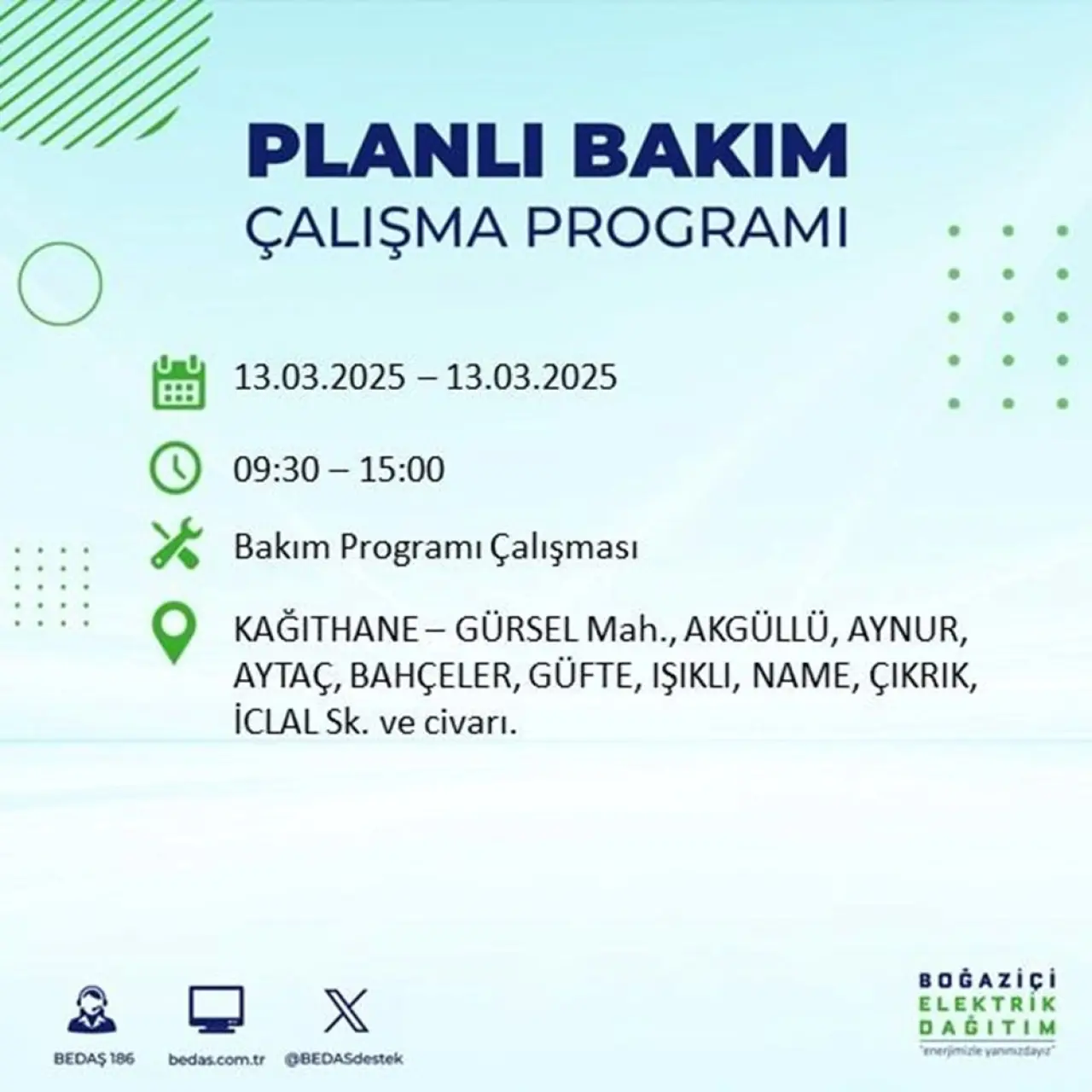 İstanbul'un 19 ilçesinde elektrik kesintisi: Elektrikler ne zaman gelecek? (13 Mart planlı kesinti programı) - 36