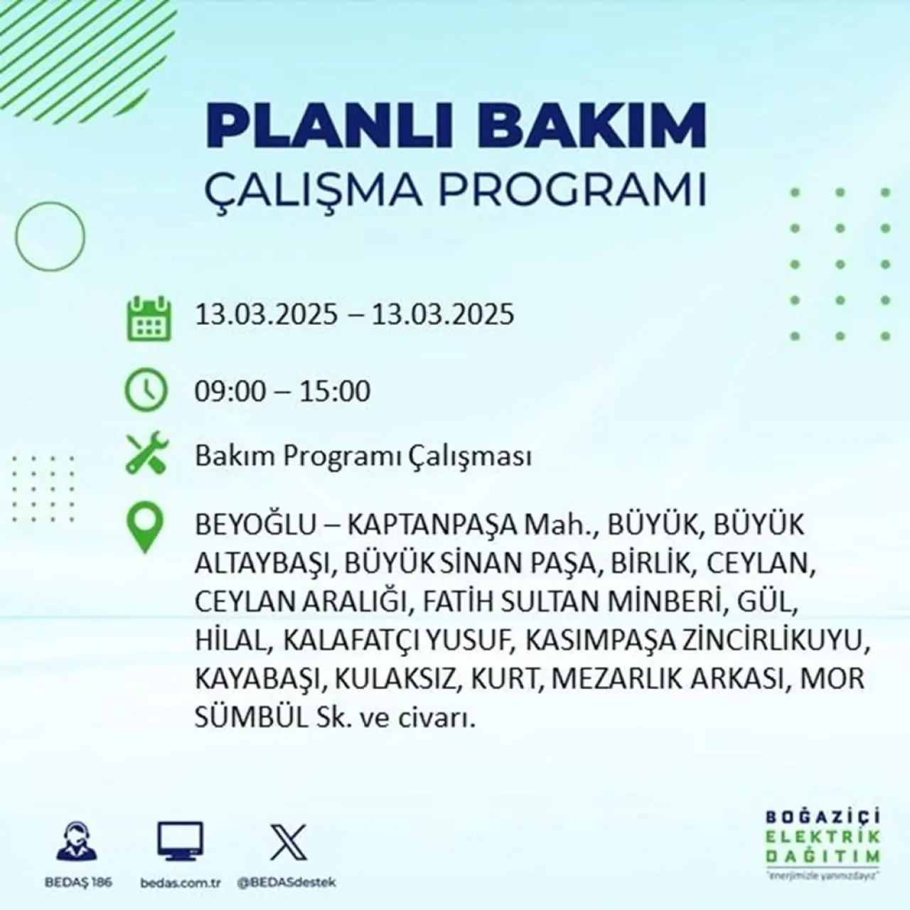 İstanbul'un 19 ilçesinde elektrik kesintisi: Elektrikler ne zaman gelecek? (13 Mart planlı kesinti programı) - 15
