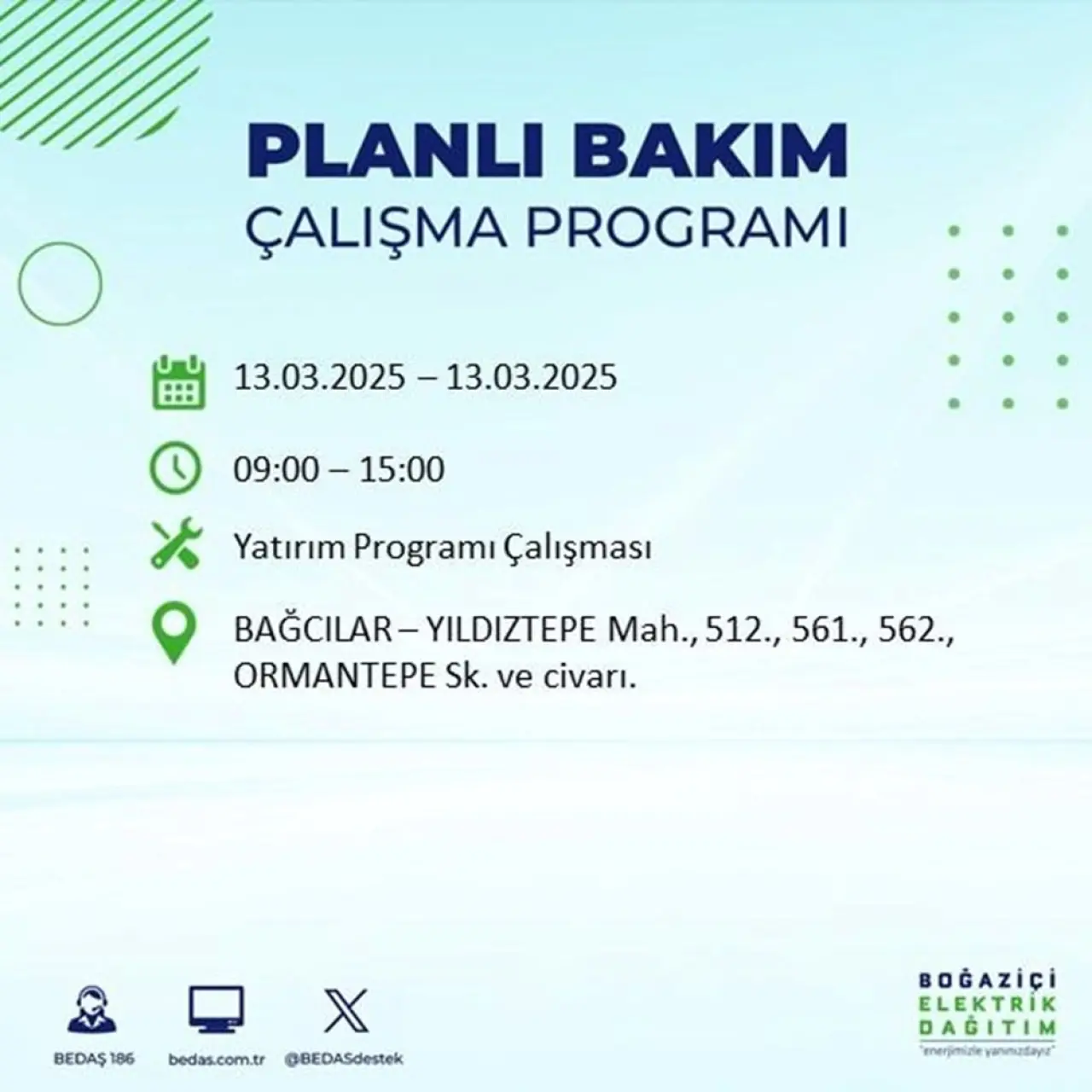 İstanbul'un 19 ilçesinde elektrik kesintisi: Elektrikler ne zaman gelecek? (13 Mart planlı kesinti programı) - 3