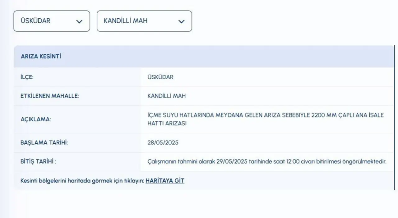 İstanbul'da (Kadıköy, Üsküdar, Zeytinburnu) sular ne zaman gelecek? - 3
