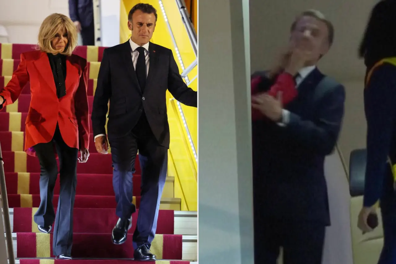 French President Emmanuel Macron Pushed in Face by Wife Brigitte in Video