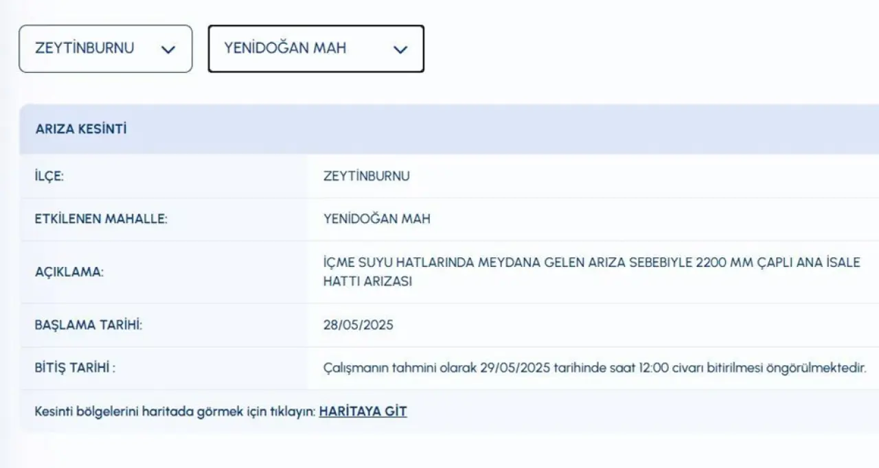 İstanbul'da (Kadıköy, Üsküdar, Zeytinburnu) sular ne zaman gelecek? - 7