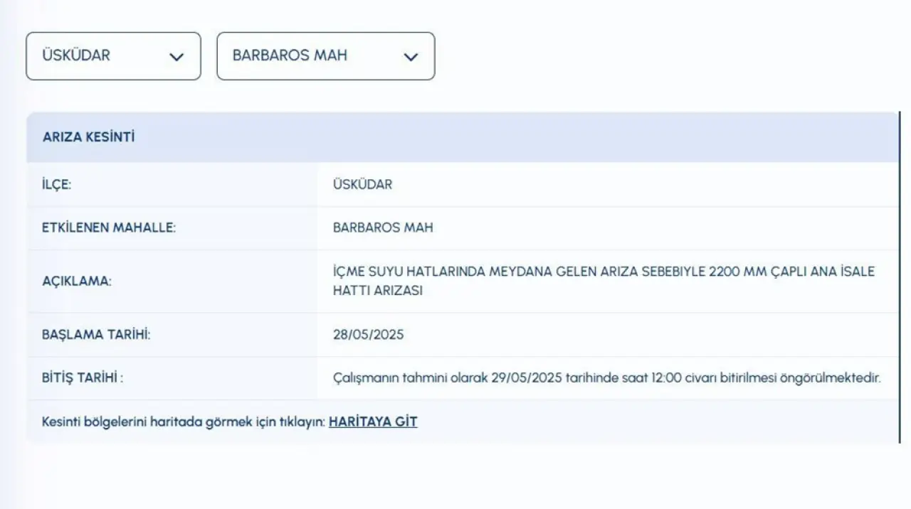 İstanbul'da (Kadıköy, Üsküdar, Zeytinburnu) sular ne zaman gelecek? - 5