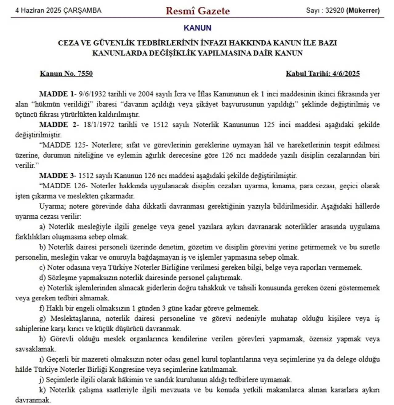 İnfaz düzenlemesi Resmi Gazete'de - 1