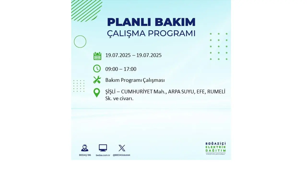 İstanbul'da elektrik kesintisi! BEDAŞ 19 Temmuz Cumartesi elektrik kesintilerinin olacağı ilçeleri açıkladı! İşte elektrik kesintisi yaşayan ilçeler - Resim: 23