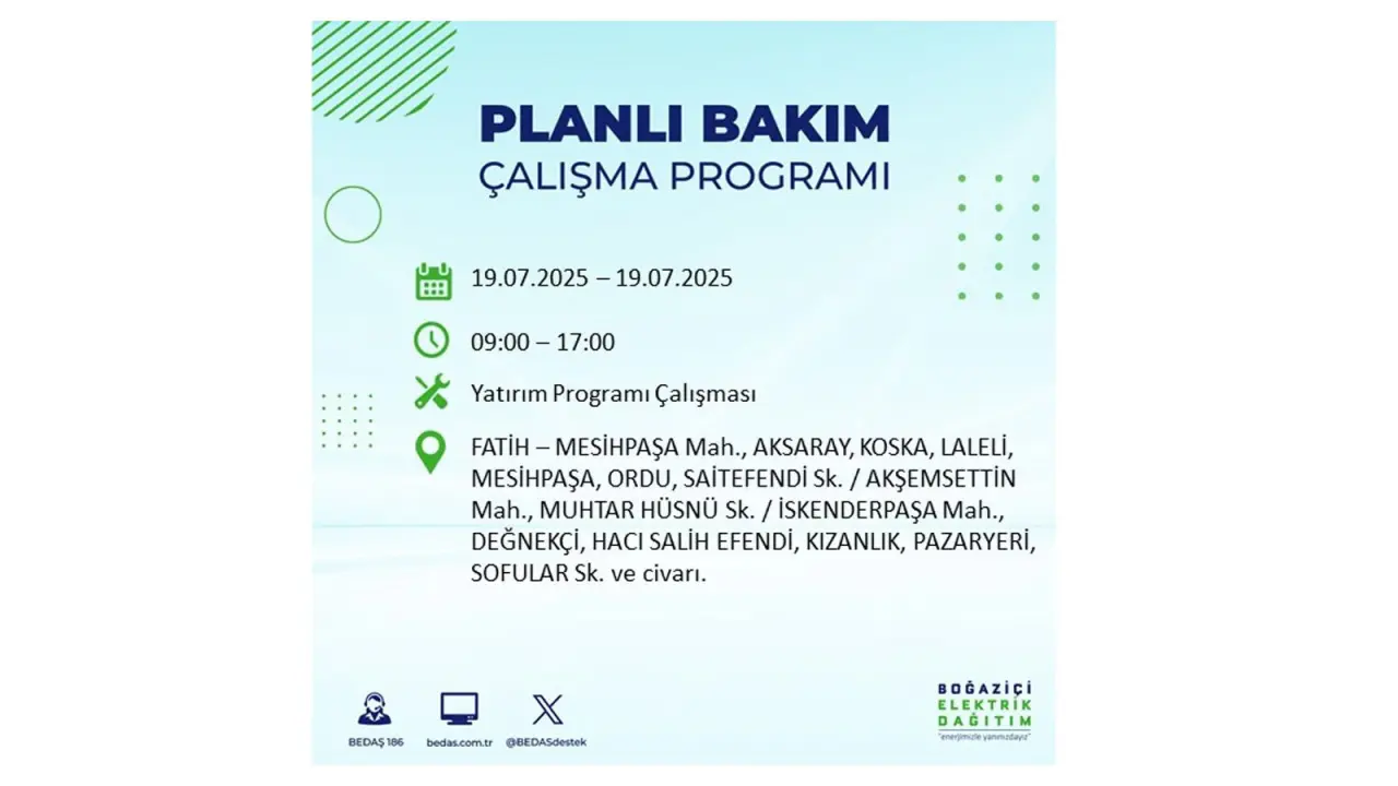İstanbul'da elektrik kesintisi! BEDAŞ 19 Temmuz Cumartesi elektrik kesintilerinin olacağı ilçeleri açıkladı! İşte elektrik kesintisi yaşayan ilçeler - Resim: 17