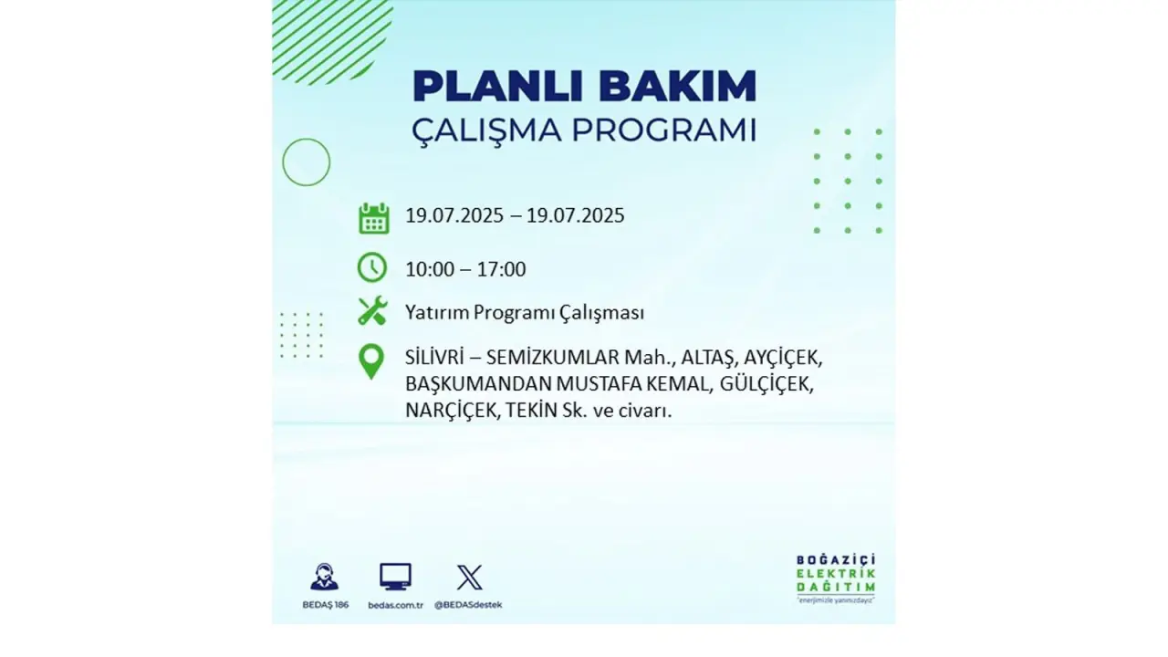 İstanbul'da elektrik kesintisi! BEDAŞ 19 Temmuz Cumartesi elektrik kesintilerinin olacağı ilçeleri açıkladı! İşte elektrik kesintisi yaşayan ilçeler - Resim: 21