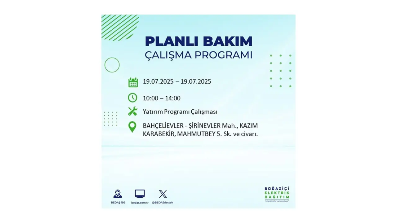 İstanbul'da elektrik kesintisi! BEDAŞ 19 Temmuz Cumartesi elektrik kesintilerinin olacağı ilçeleri açıkladı! İşte elektrik kesintisi yaşayan ilçeler - Resim: 9