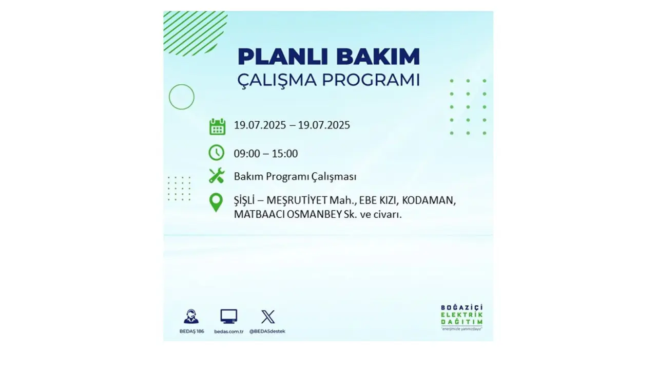 İstanbul'da elektrik kesintisi! BEDAŞ 19 Temmuz Cumartesi elektrik kesintilerinin olacağı ilçeleri açıkladı! İşte elektrik kesintisi yaşayan ilçeler - Resim: 24